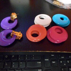 EARRINGS -5  Interchangeable  colors - DANGLE EARRINGS